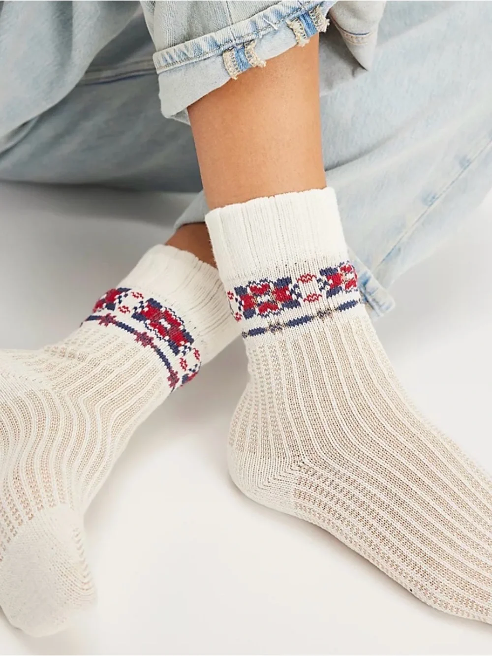 Free People Mosaic Socks. NWT. Ivory
